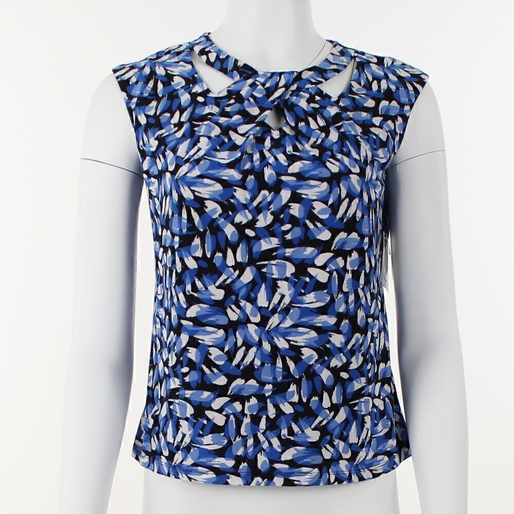 Kasper Petite Twisted Cutout-Neck Top - Picture 2 of 5
